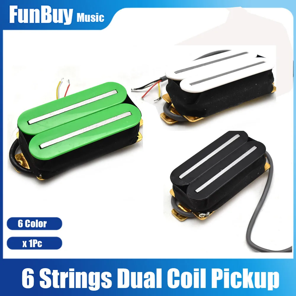 1 pièce Micro Humbucker double bobine pour guitare électrique, micro de pont avec pôles en acier de 56 mm, Noir Blanc Ivoire Vert Rouge