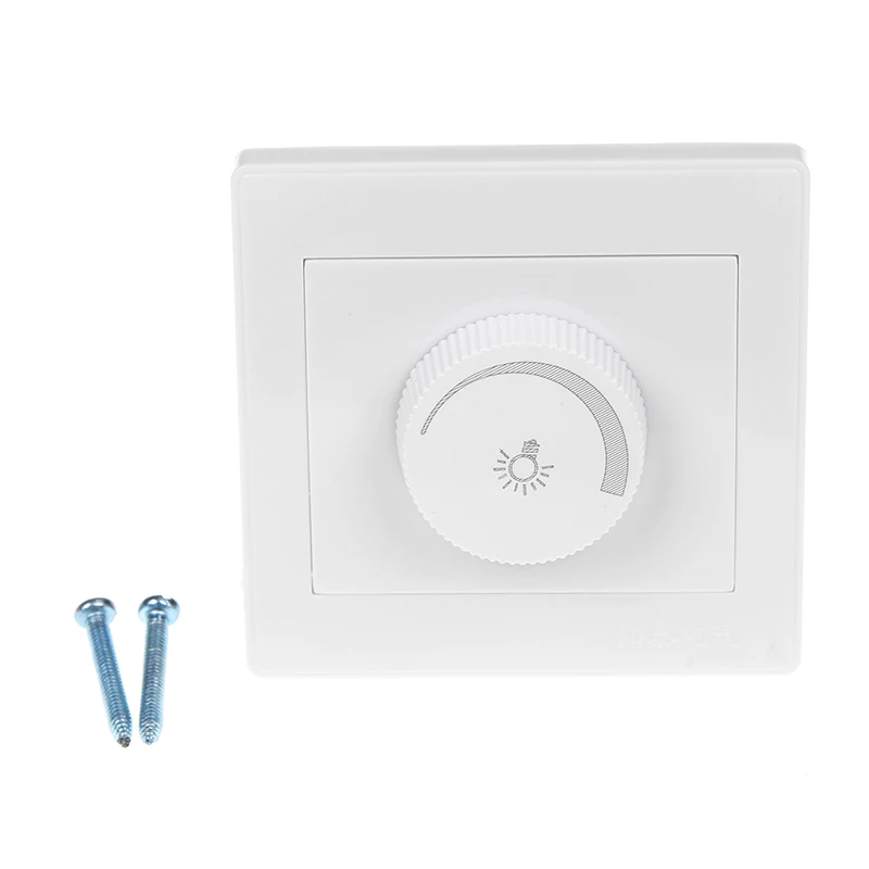 1Set Elegant White 220V Light Dimmer Switch Adjustable Brightness Controller Filament Lamp