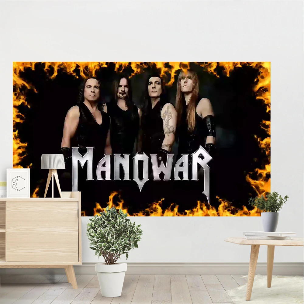 Manowar Band 3d Printed Polyester Decorative Tapestry Gift Wall Hanging Decoration