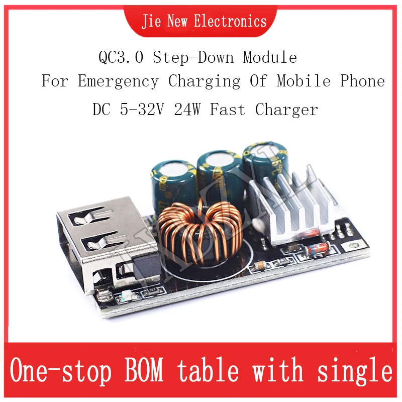 QC3.0 Apple Huawei MTK Samsung DIY Fast Charger DC 5-32V 24W Step-down Module for Emergency Charging of Mobile Phone NEW