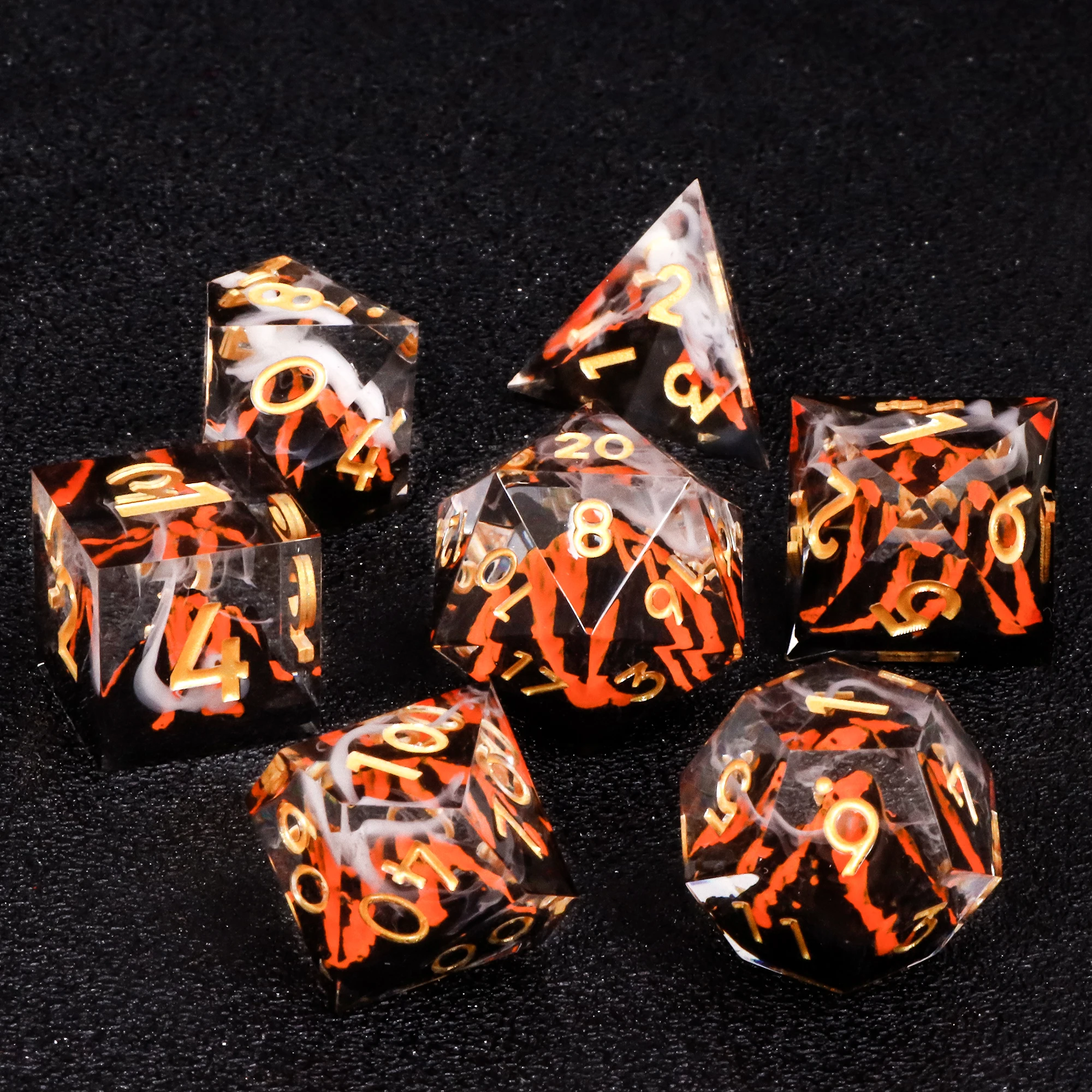 

DnD Volcano Resin Dice, Polyhedral Resin Dice Set for Dungeons and Dragons, d and d dice, Handmade Volcanic D&D Dice for Gifts