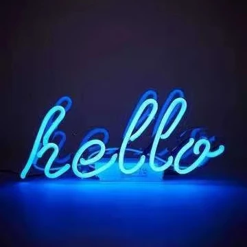 China Factory Direct Wholesale Traditional Neon Light Sign Glass Tube Hello Neon with Metal Bracket, Cheap Decor Sign
