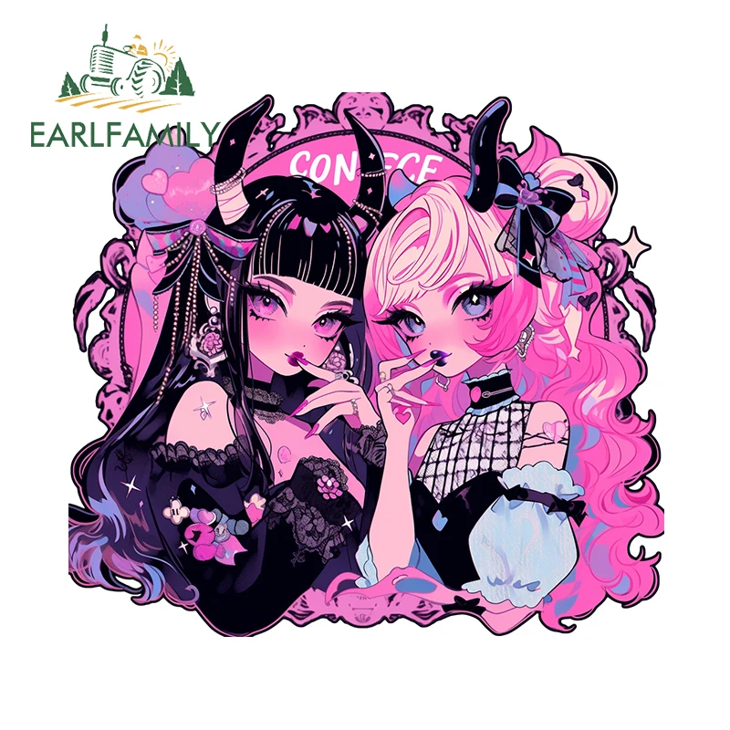 

EARLFAMILY 13 см X 11,9 см для крутой аниме Готический Темный дьявол девушка автомобильные наклейки граффити мультфильм водонепроницаемый