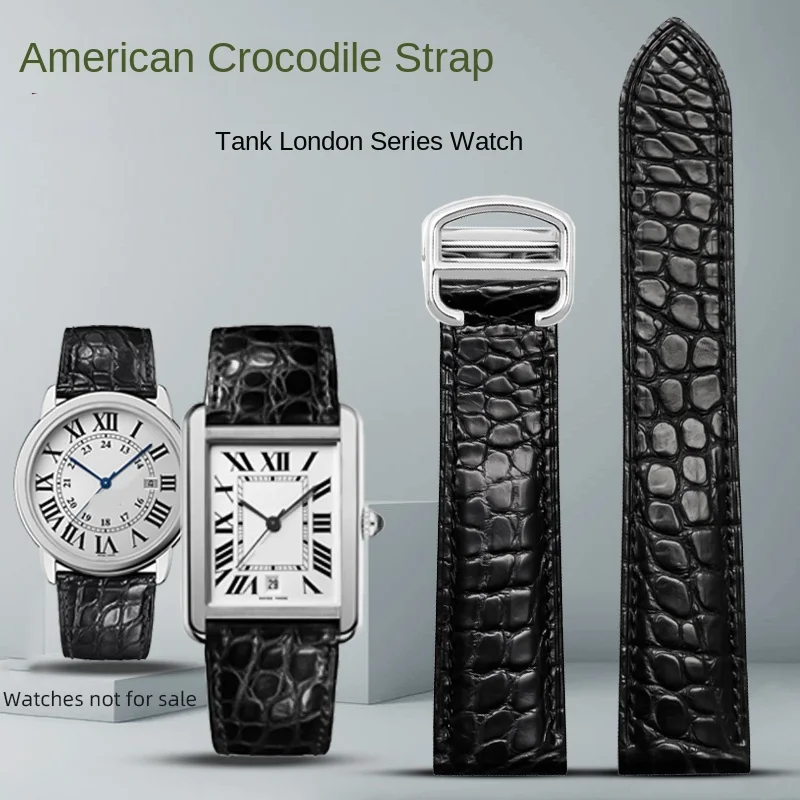 

14 16 17 18 19 20mm 22 24 25mm For Cartier Crocodile Leather Strap Men's Women's Bracelet Tank Key London Kalibo Watchband belt