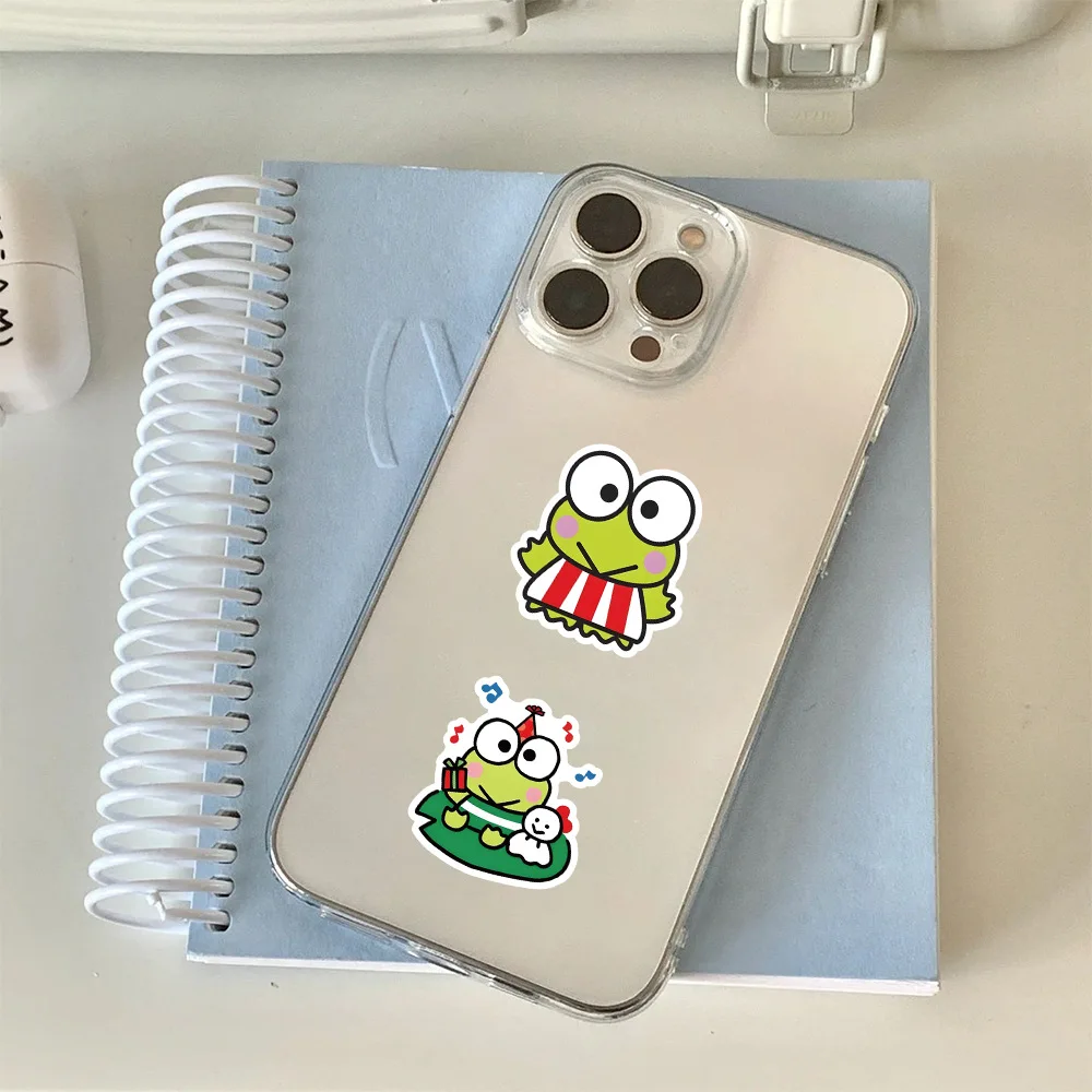 10/30/50PCS Sanrio Kero Kero Keroppi Green Kawaii Frog Sticker Cute Cartoon Graffiti DIY Laptop Guitar Water Cup Decal Kids Toy