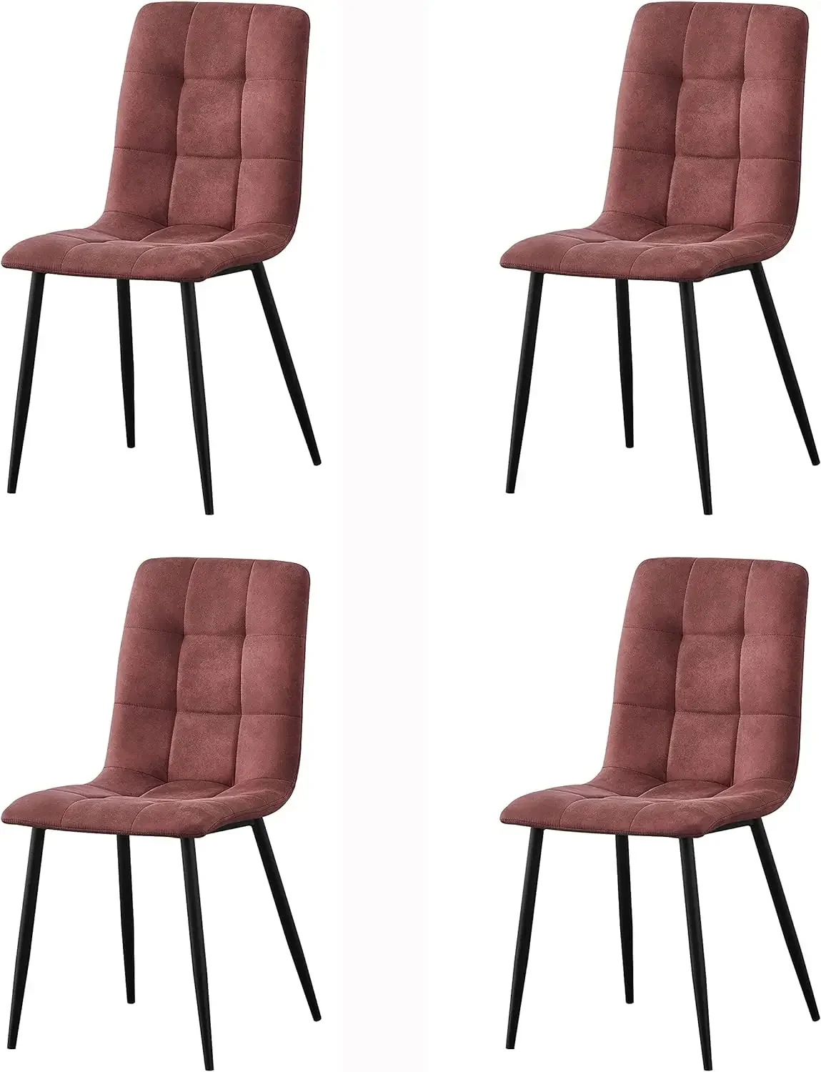 

Customizable Set of 4 Faux Matte Suede Leather Dining Chairs