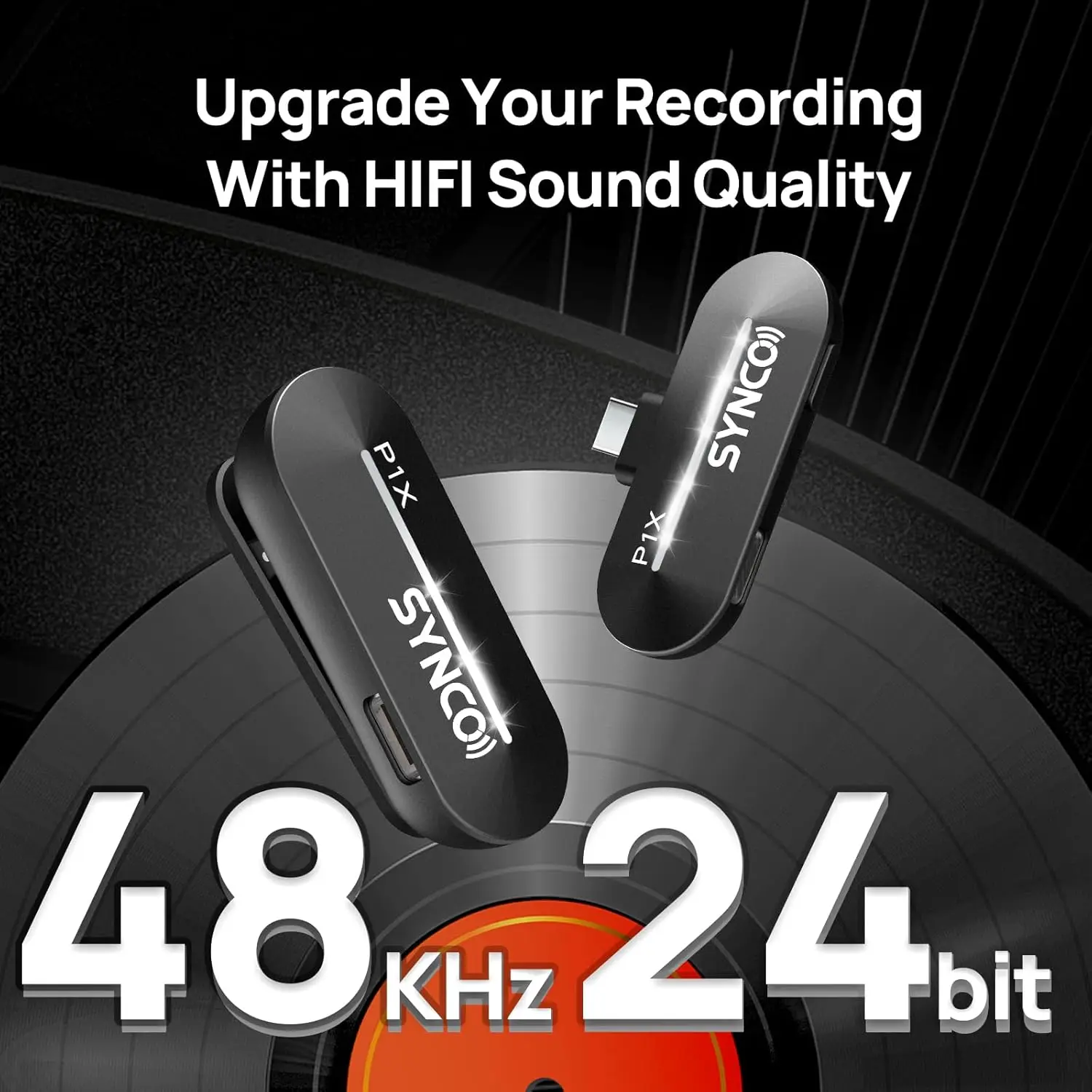 ميكروفون لاسلكي SYNCO لهاتف iPhone 15/16/17 وAndroid 48 كيلو هرتز/24 بت جودة صوت HiFi P1XT ميكروفون صغير لـ Tiktok YouTube