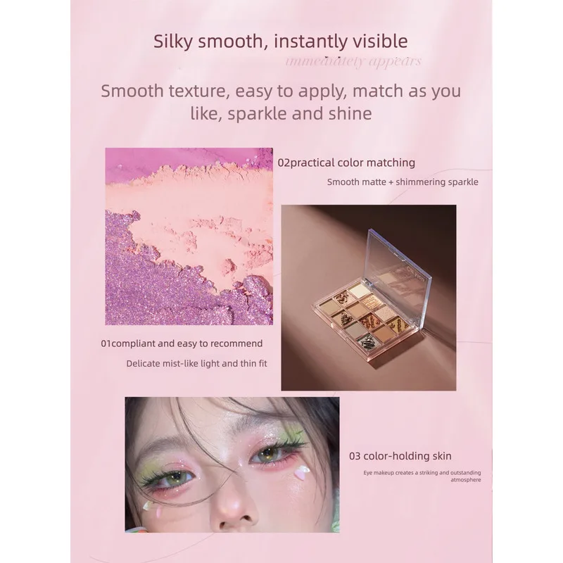 Colorful Eyeshadow Palette, Macaron Dopamine Green And Blue Multi-color Earth Tone Comprehensive Palette