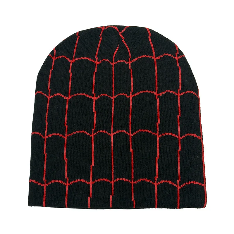 Gorros bordados de araña de dibujos animados para hombre, gorro de punto cálido, gorros de lana suave, regalos para niños, otoño, invierno, nuevo