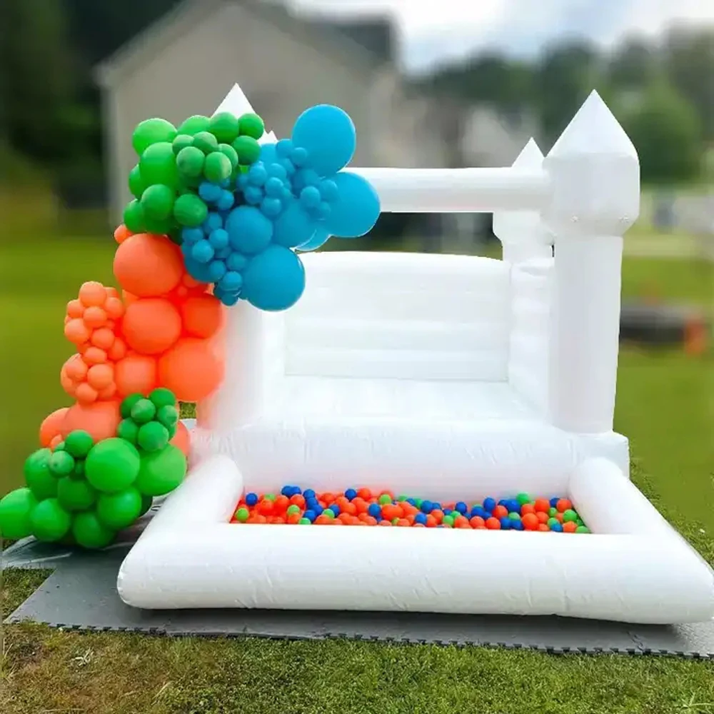 Mini Toldder White Inflatable Bounce House Kids Commercial Jumper Bouncer Wedding Bouncy Castle With Ball Pit For Party Event