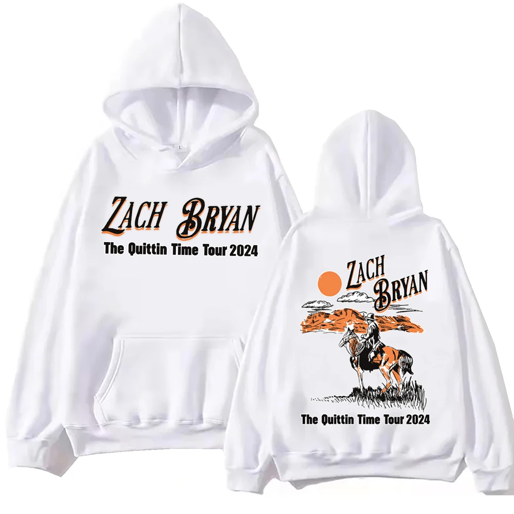 Zach Bryan The Quittin Time Tour 2024 Hoodie Harajuku Hip Hop Pullover Tops Sweatshirt Fans Gift