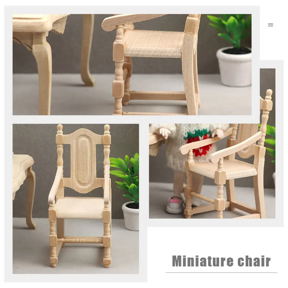 

Высокореалистичное миниатюрное кресло для декора миниатюрных домиков, малогабаритная деревянная мебель, идеально подходит для украшения микросцен и в качестве реквизита для фотосессий.