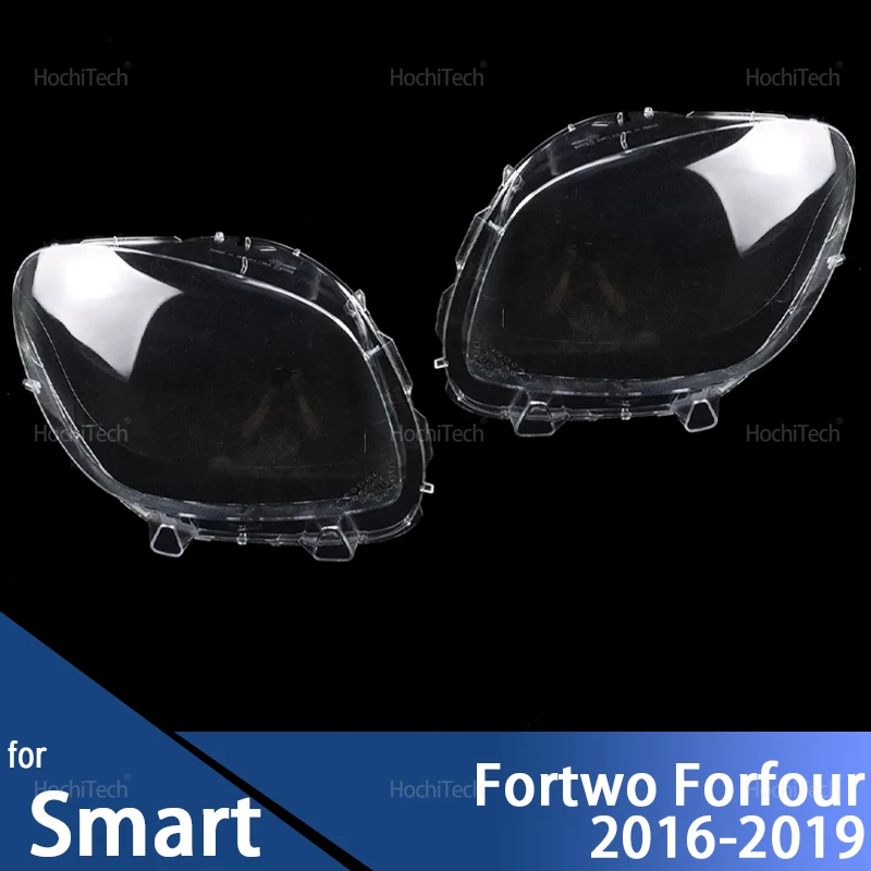 Transparent Housing Front Headlights Lens Shell Cover Lampcover Lampshade for Smart Fortwo 453 Series Forfour 2016-2019