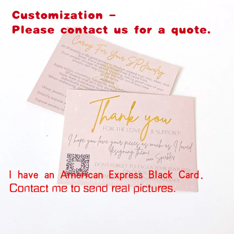 

на заказ.Дешевая цена Настроить розовую бумажную фольгу Визитные карточки Роскошные благодарственные открытки Бизнес