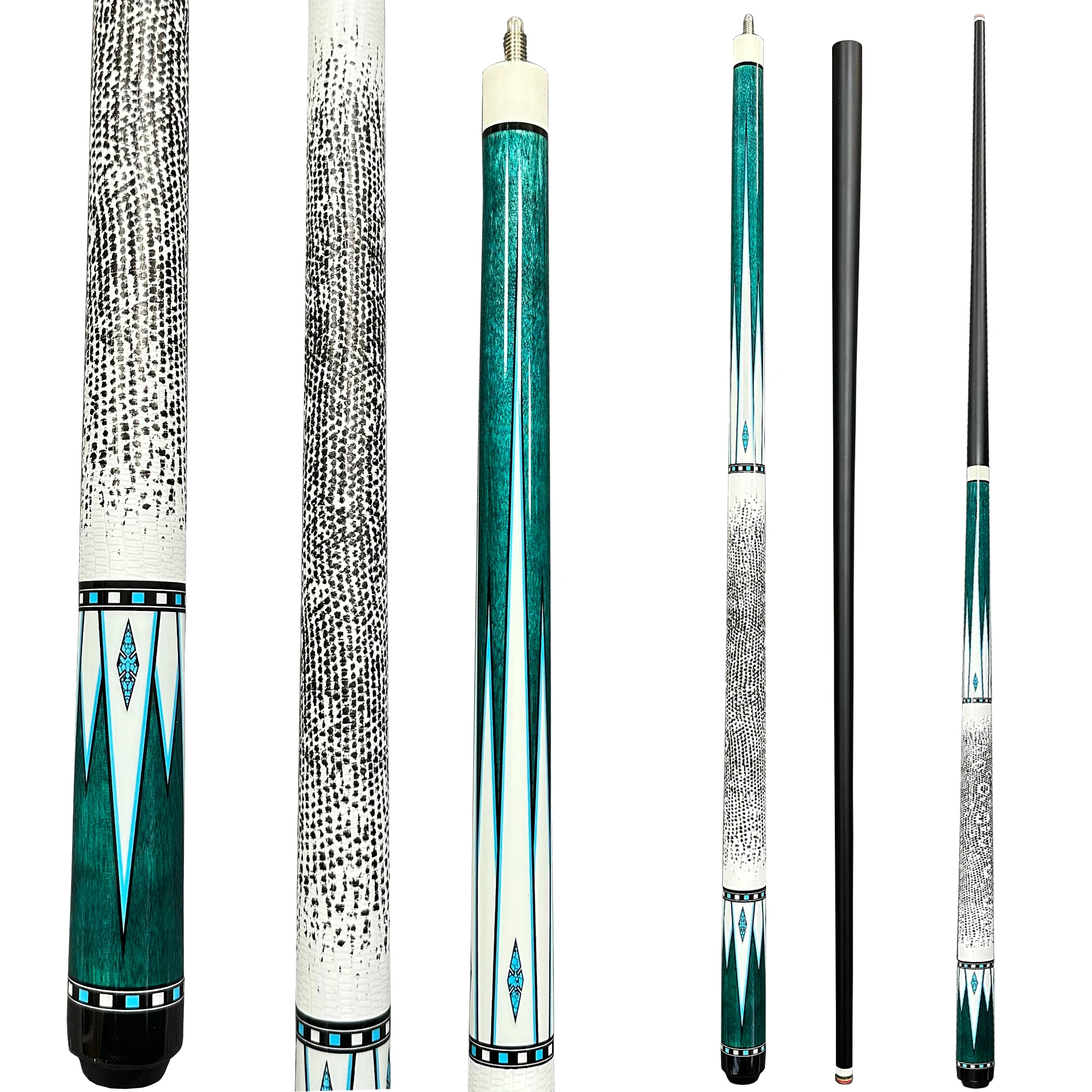 Professional 1/2 Split-Style Billiard Cue Set, Head Diameter 12mm, High-Grade Embossed Set, Ideal Gift for Festivals