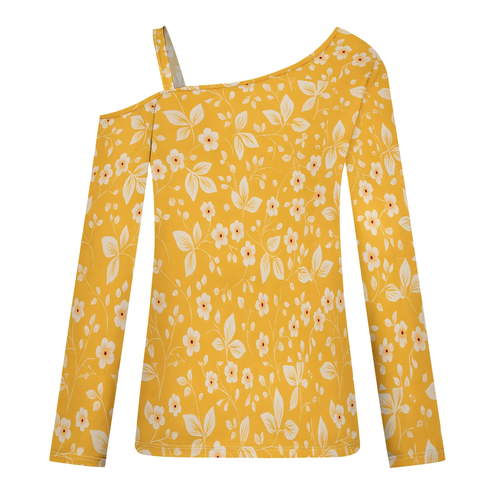 Camicetta girocollo a maniche lunghe Estate Casual Boho Chic Top a tunica in cotone e lino con stampa floreale
