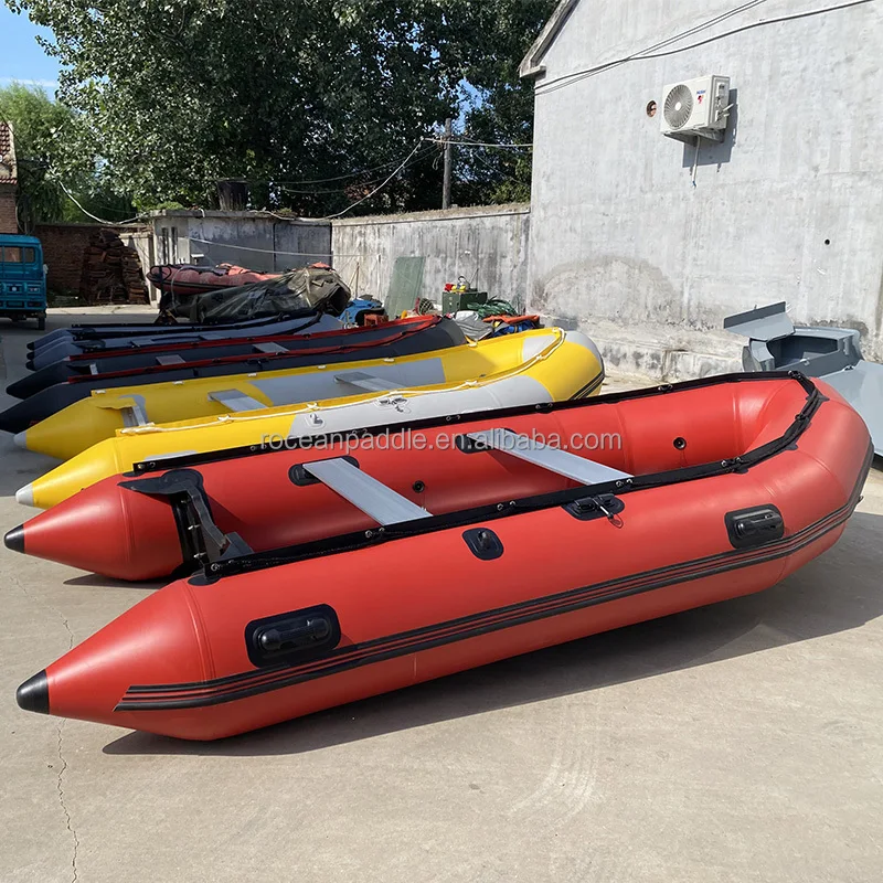 Perahu Sport Tiup Berbahan Aluminium 2025 CE 5 6 Orang 3.6m 3.8m Dengan Mesin Luar