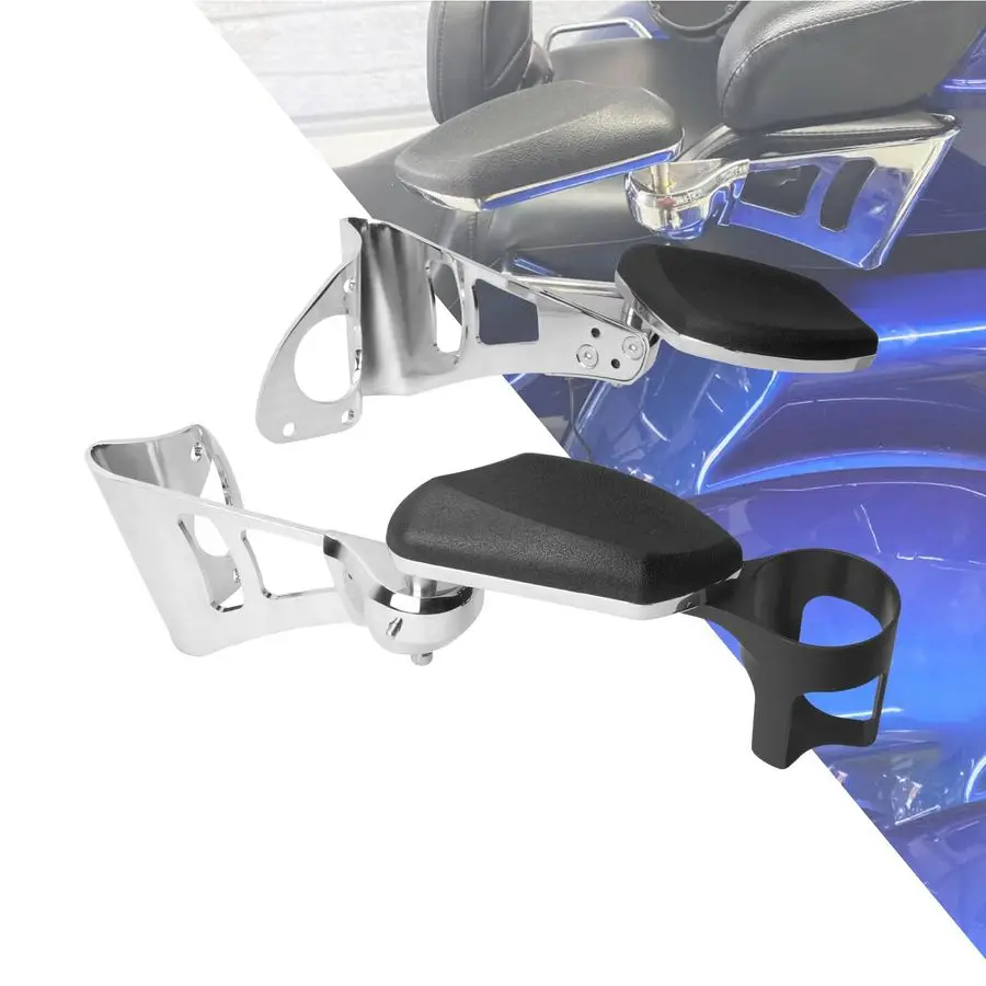 

Passenger Armrests with Cup Holder Adjustable Armrest Fit for Harley Touring Electra Glides Road Glide Ultra Tri Glide 20142023