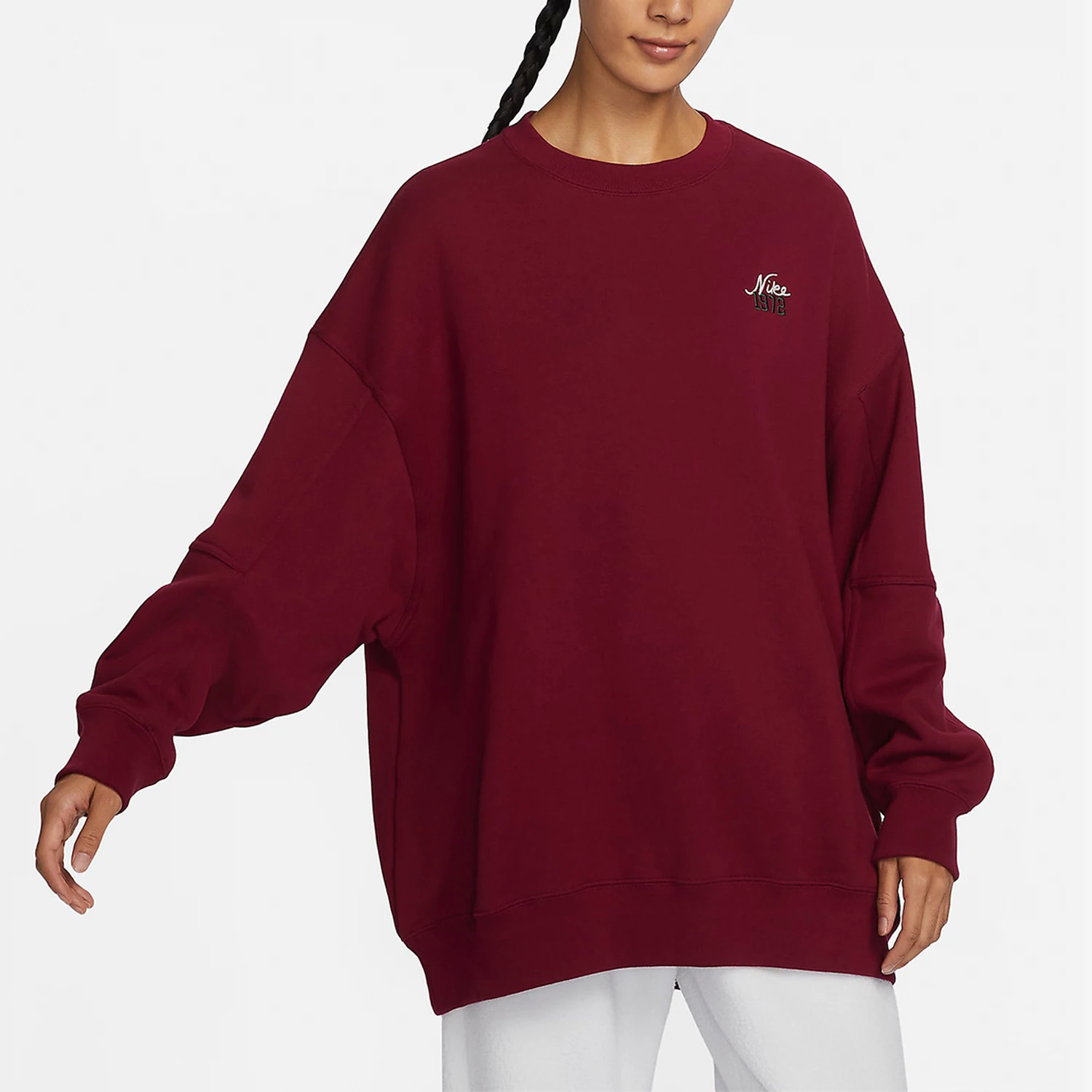 نايك حقيقية المرأة الجديدة الرجعية عارضة جولة الرقبة فضفاضة البلوز البلوز FV8444-677