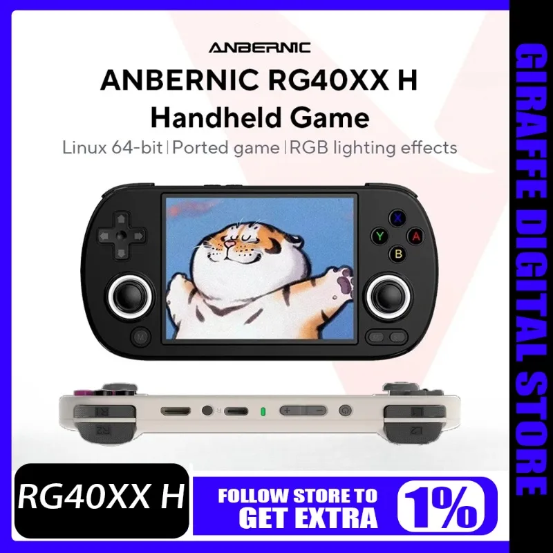 

ANBERNIC RG40XX H 64 Bit Linux Retro Handheld Game Console 4.0'' IPS Screen Supports 5G WiFi Bluetooth HDMI-TV Output RG40XXH