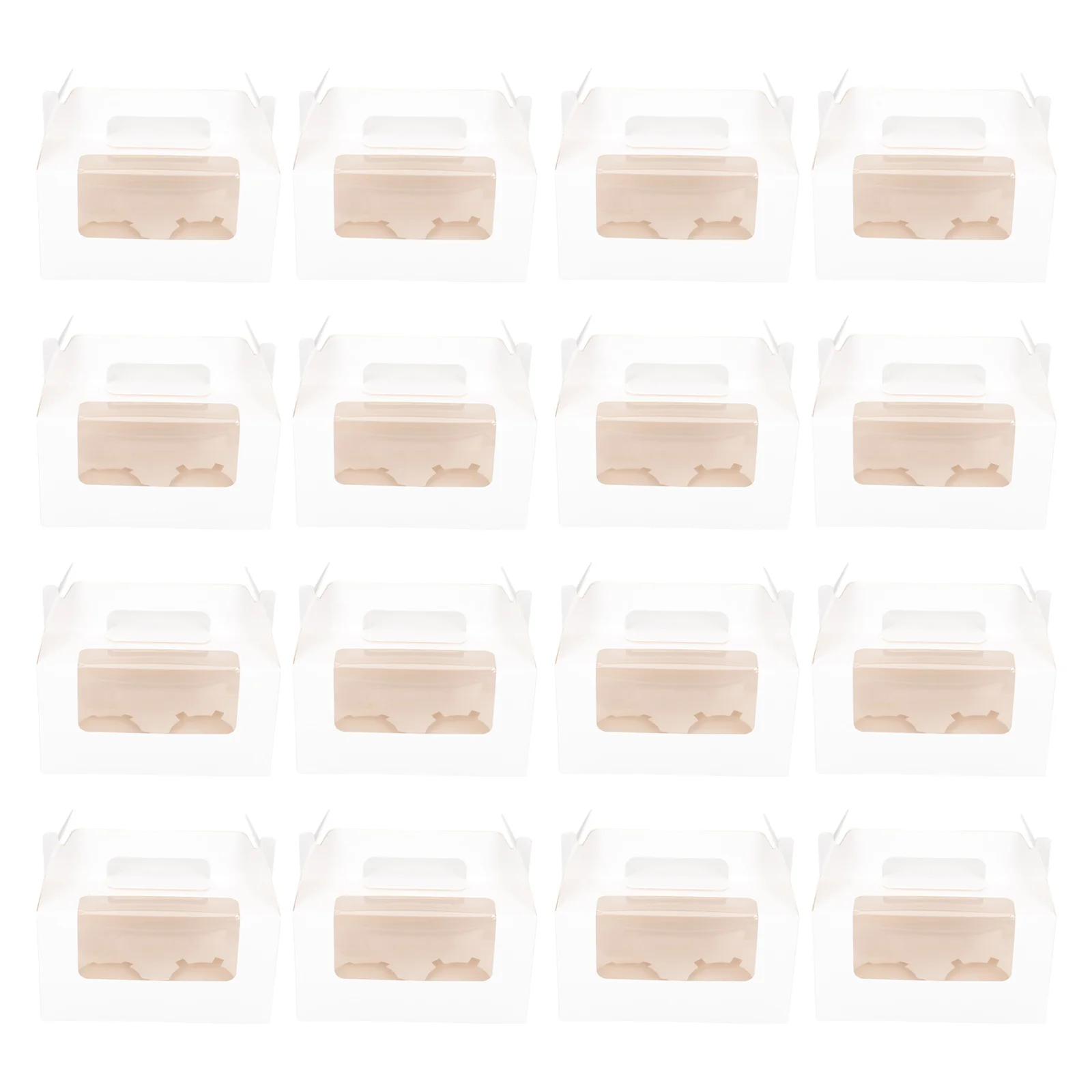 

16pcs Cupcake Boxes Individual Muffin Dessert Containers Practical Bakery Grocery Store Egg Tart Packing Safe Material
