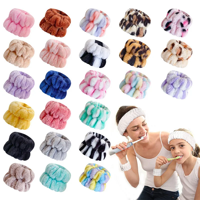 Face Wash Wristband Set Headband Wristband Water-Absorbent Waterproof Makeup Hairband For Women