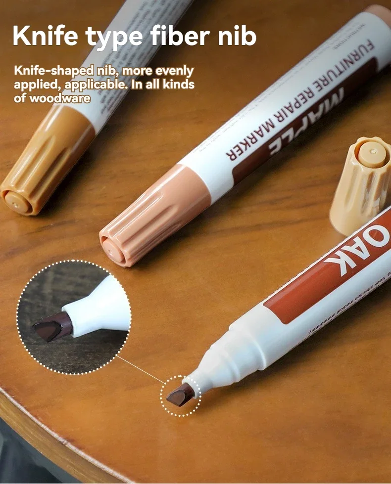 Möbelreparatur-Stift-Set: Kratzerentferner und Reparaturkit für Holz, Kratzerfüller, Farbe für Holzschränke, Böden und Tische – Detail 9