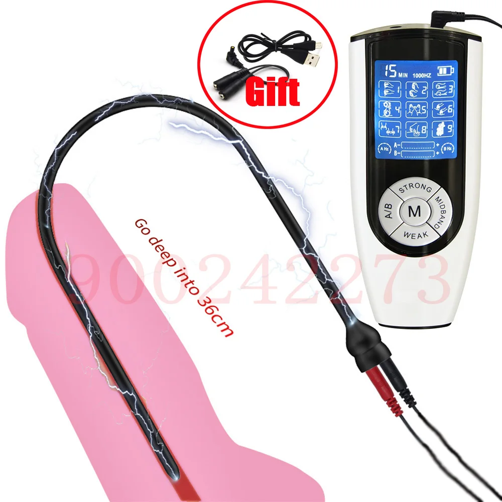 Lưỡng Cực Điện Dương Vật Cắm Siêu Dài Niệu Đạo Âm Thanh Dilator E-Stim Tuyến Tiền Liệt Massage SM Nam Gà Trống Lắp quan Hệ Tình Dục Dụng Cụ