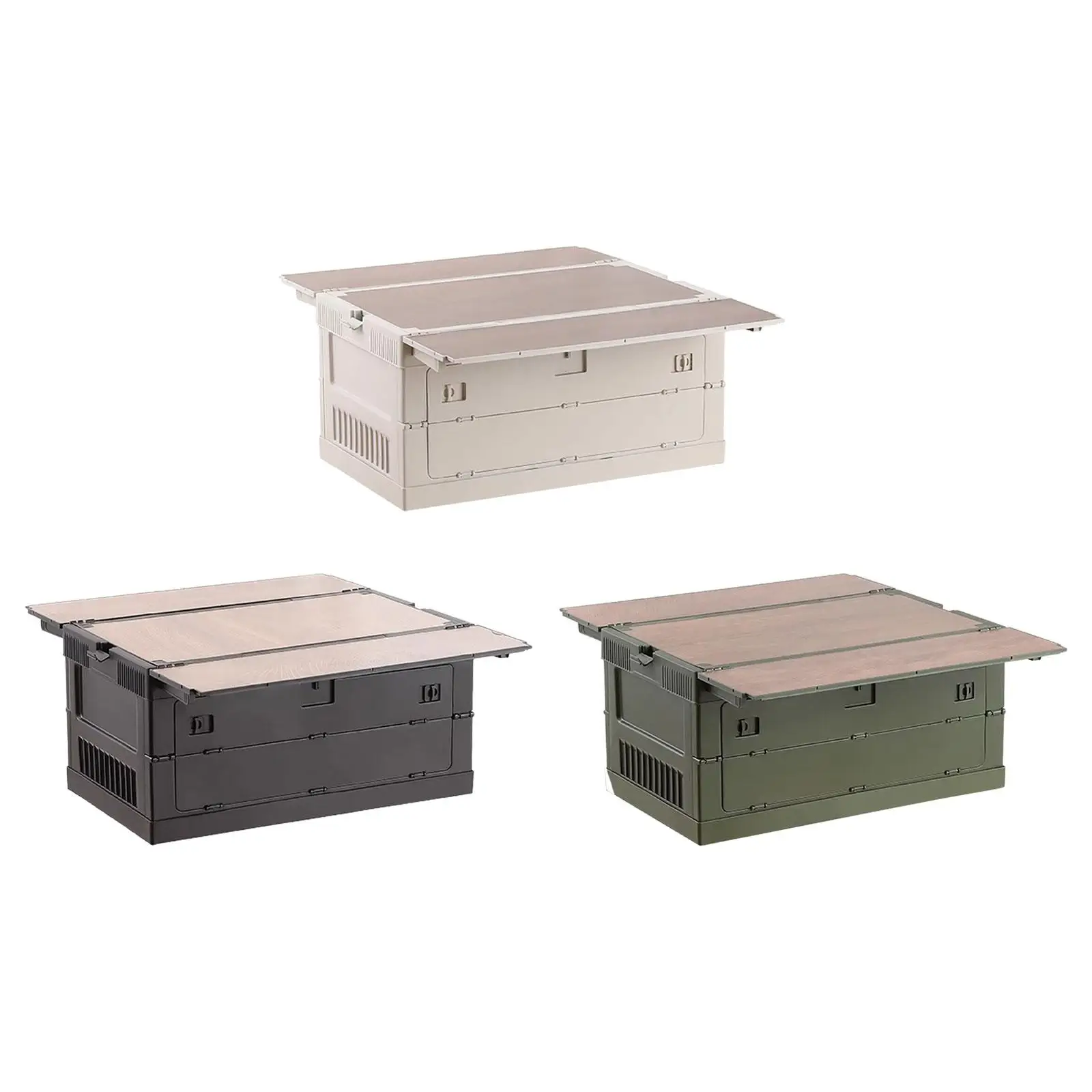 

Folding Storage Box Organizing Box Gear Organizer Box Multipurpose Stackable Crate for BBQ Closet Home Stroage Office RV