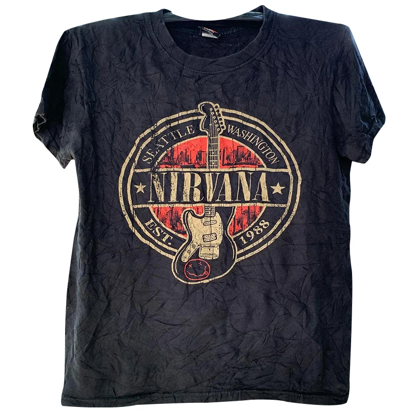 Men's T-shirt 1988 Guitar Retro Black Classic Heavy Metal Rock Band Cotton Comfortable Unisex Harajuku Y2K Men Sleepwear