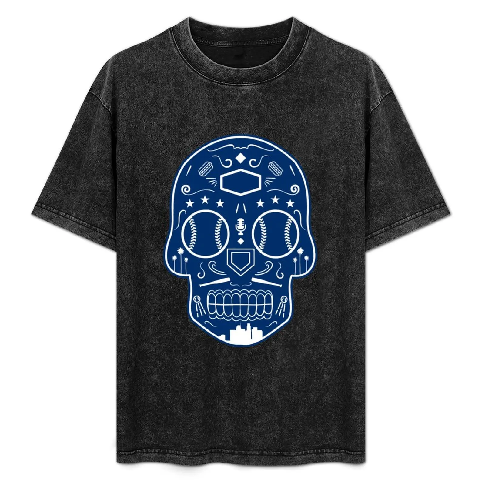 

Los Angeles Baseball Sugar Skull T-Shirt summer clothes sweat customizeds anime tshirt heavyweight t shirts for men