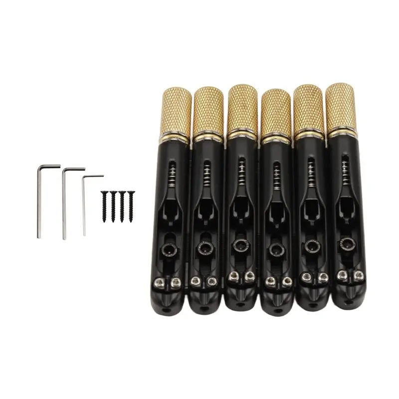 النحاس مقطوعة الرأس الغيتار الجسور الغيتار جسر سلسلة السرج ل 6 سلاسل الغيتار الكهربائي مقطوعة الرأس الغيتار #2