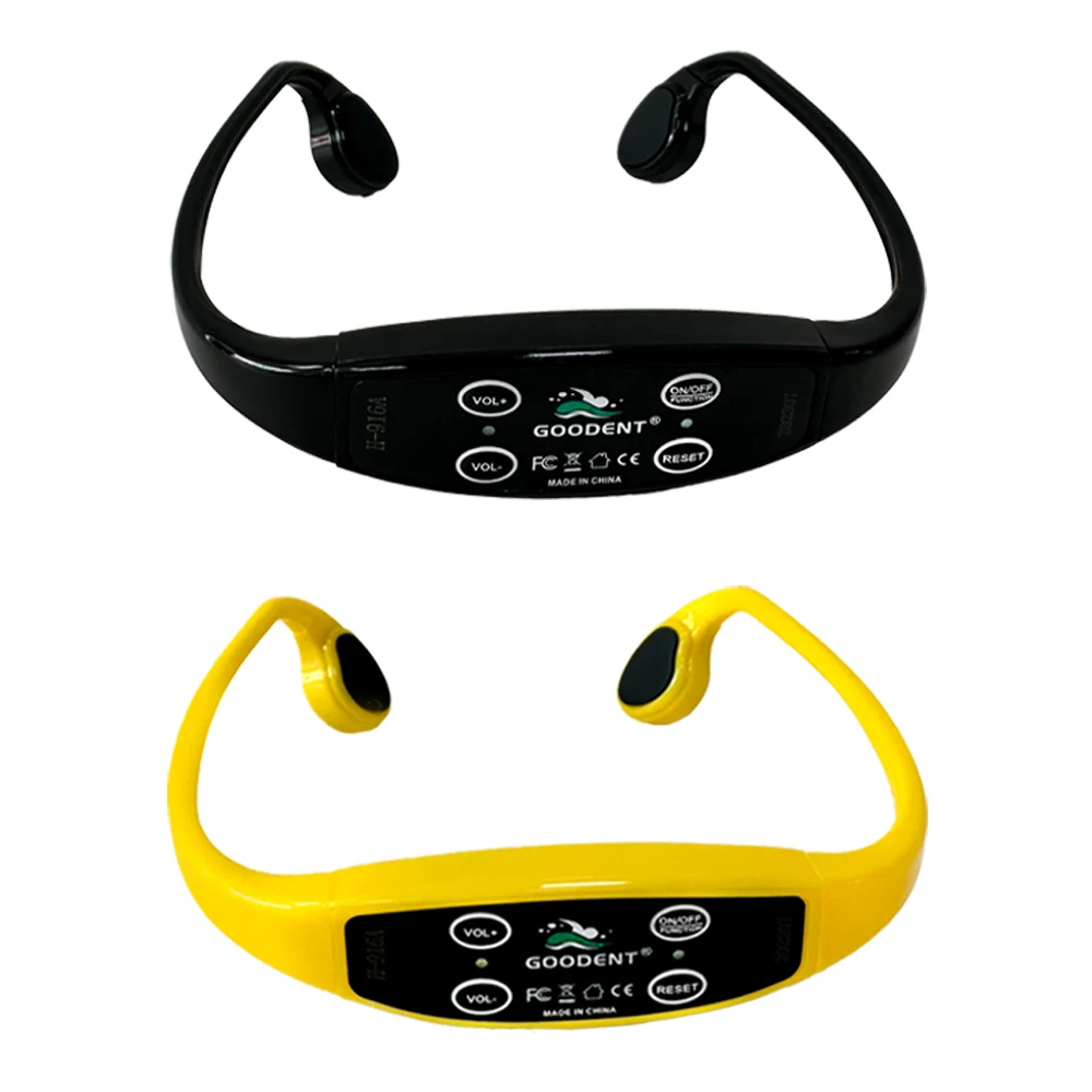 SwimTalk H916A Long Range Bone Conduction Headphone 1000m Range 7 Channels Yellow Or Black Color With LED Battery Indicator