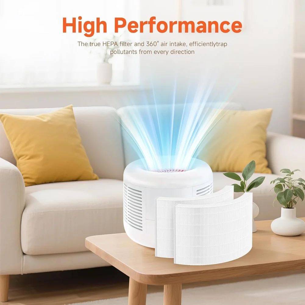 1pc White 360 Degree H13 HEPA Filter Smoke Pet Dander Elimination For Crane EE-7002AIR HS-1941 Air Cleaner Accessories