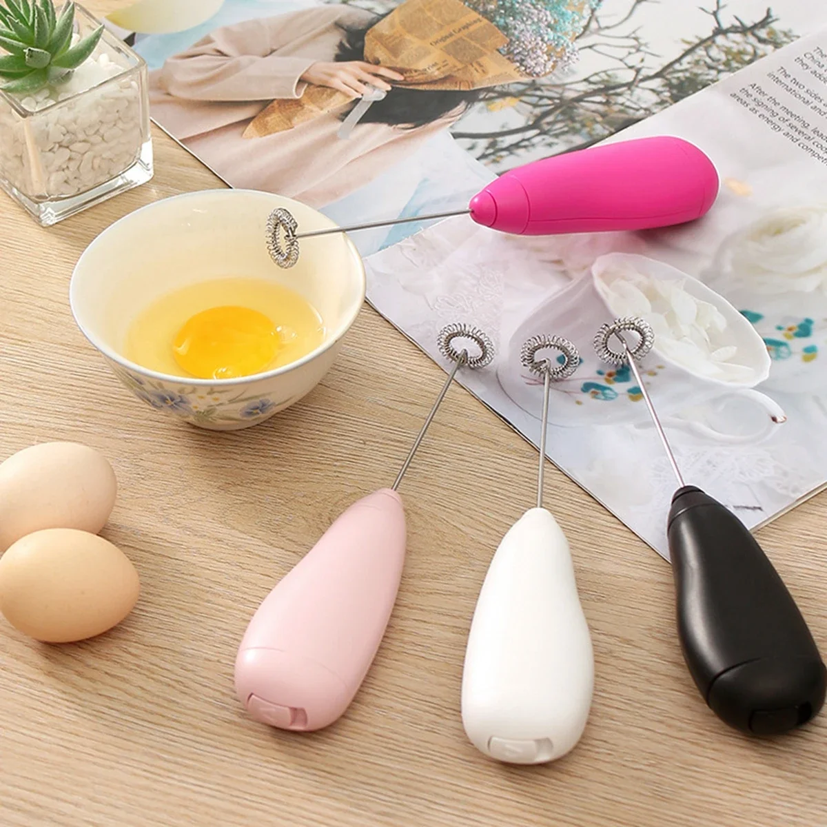 Elektrische Melk Schuimer Handheld Mini Foamer Koffiezetapparaat Ei Klopper Voor Chocolade Cappuccino Roerder Draagbare Blender Gardegereedschap