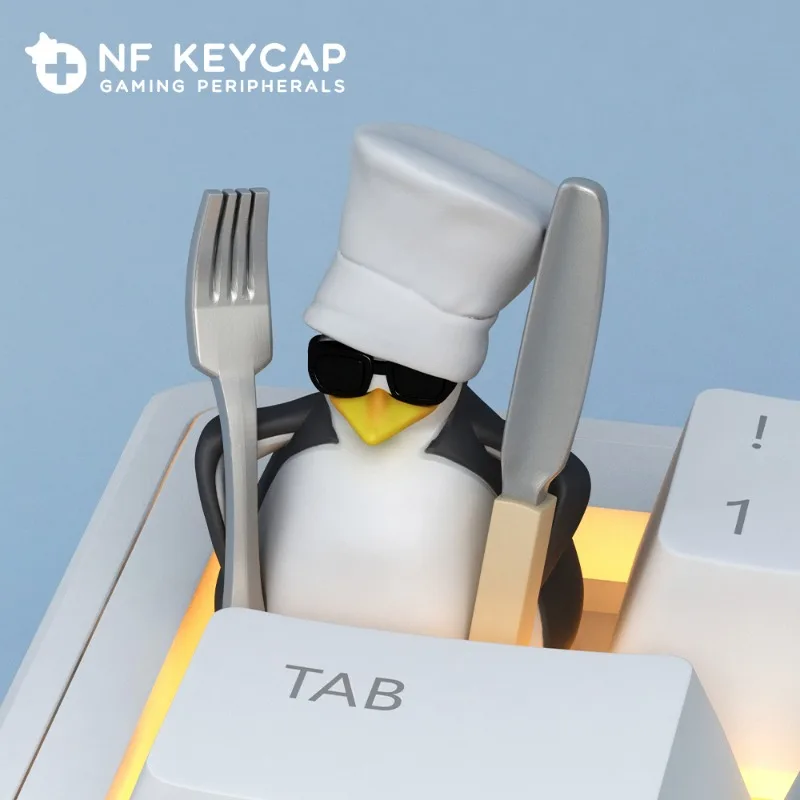 William Tell Penguin Cute Resin Artisan Keycap Personalize Creative Key Caps for Mechanical Keyboard Customized Peripheral Gifts