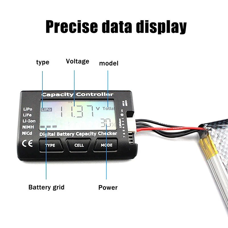 RC Cellmeter 7 Digital Battery Capacity Checker Controller Tester Voltage Tester For LiPo Life Li-ion NiMH Nicd Cell Meter