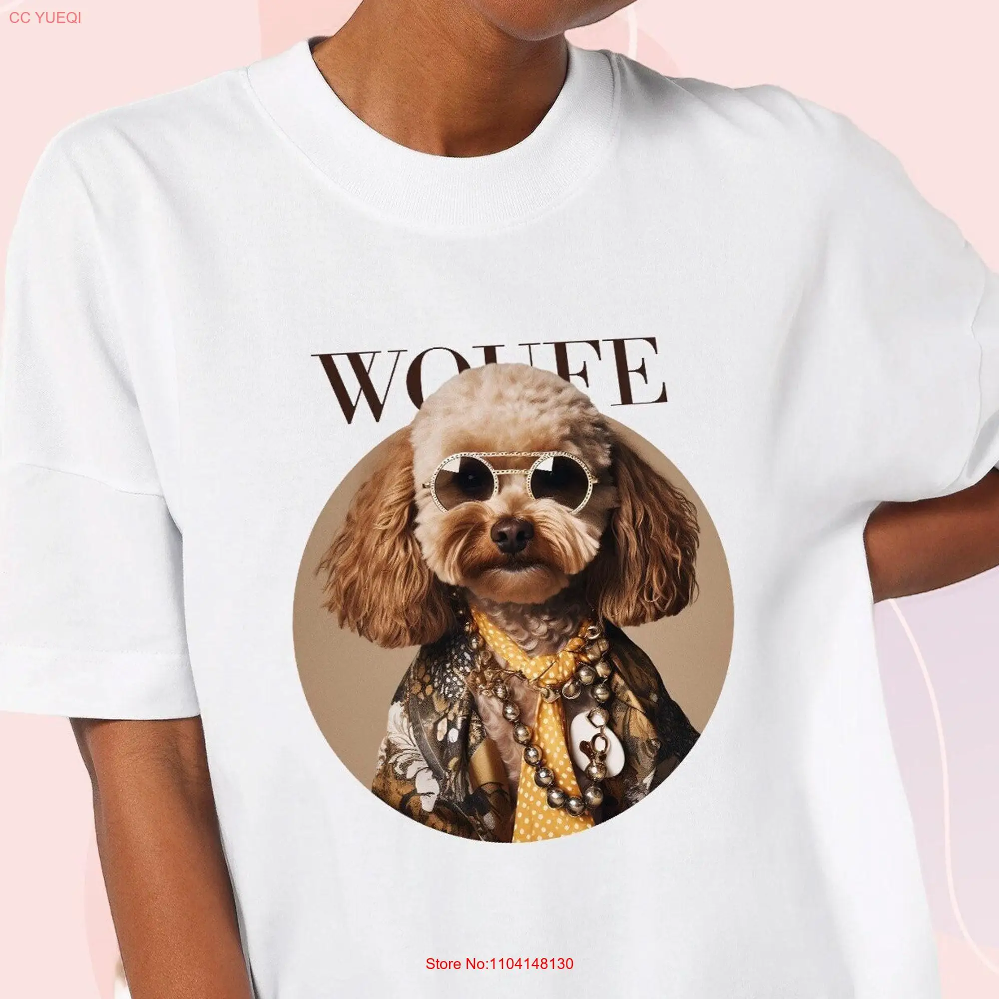 Fashion Cockapoo t shirt Illustrated dog gifts Cute art Teddy bear Blaster DOGAILAND long or short sleeves