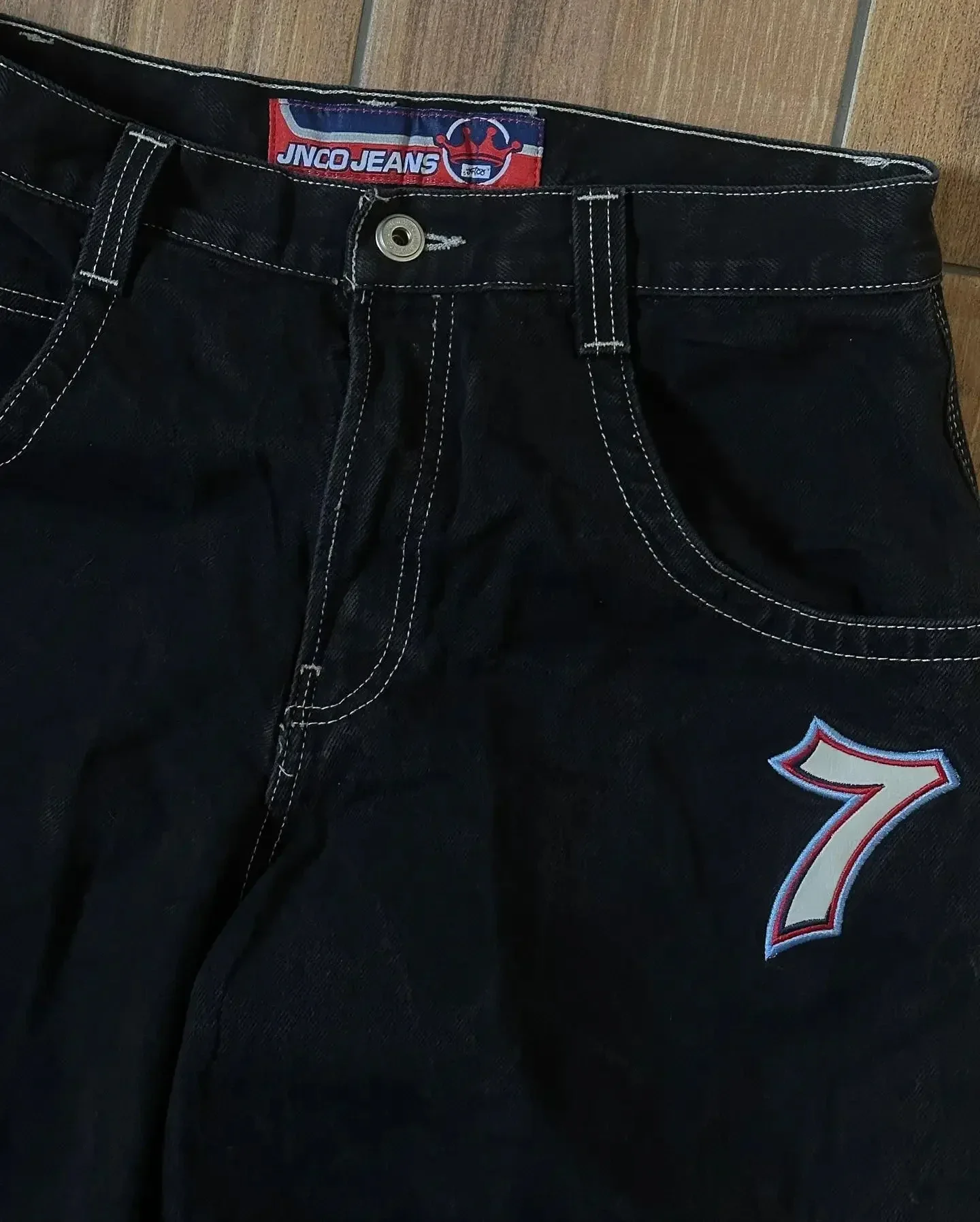 Celana jins kaki lebar Hip Hop JNCO untuk pria, celana Denim bordir kualitas tinggi Harajuku Y2K, celana panjang kasual Baggy, pakaian jalanan baru, celana jins kaki lebar untuk pria