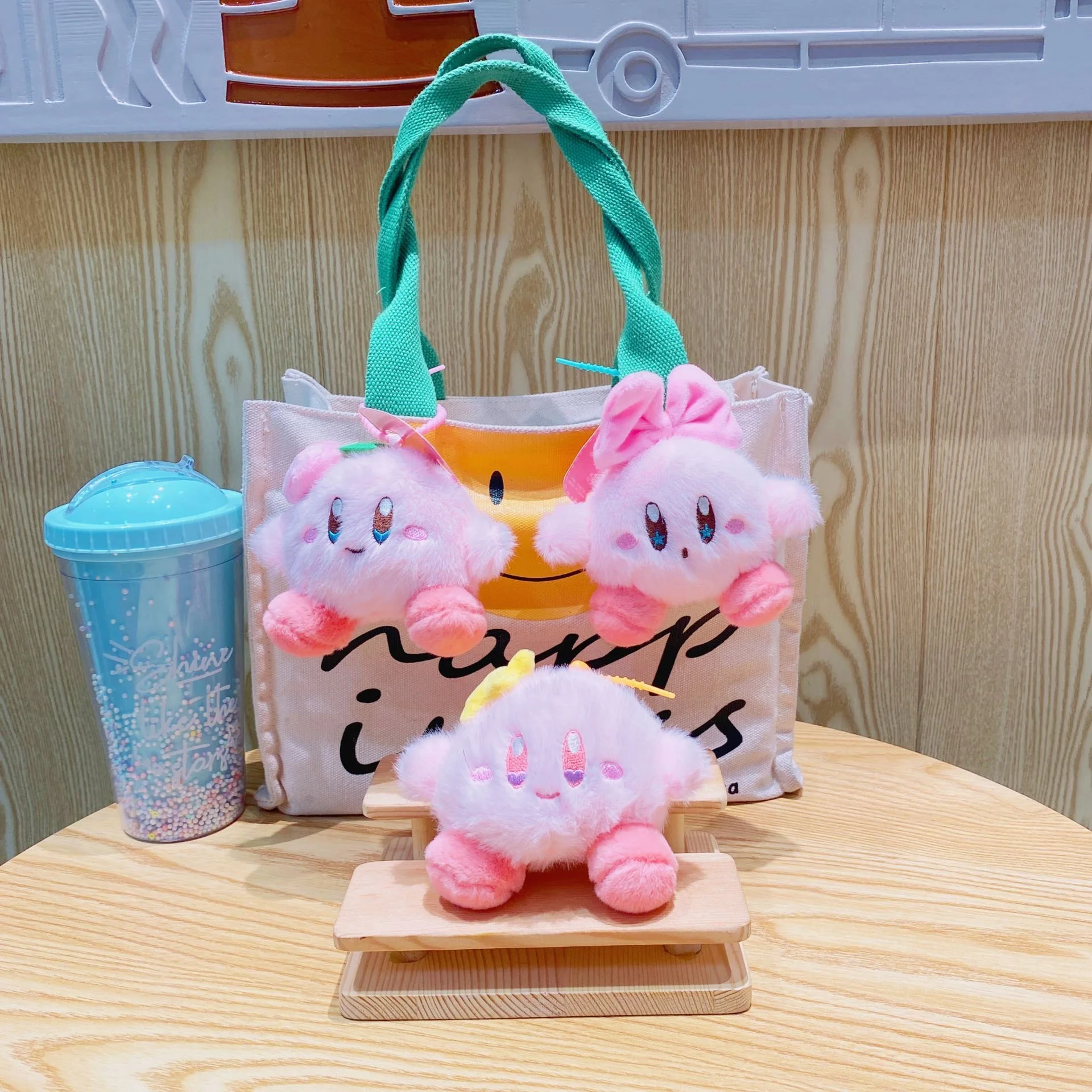 

Sanrio милая розовая плюшевая игрушка Кирби, кукла, брелок, подвеска в виде сумки «сделай сам», подарок на день рождения для девочек, пара отправляющих подарков Bestie