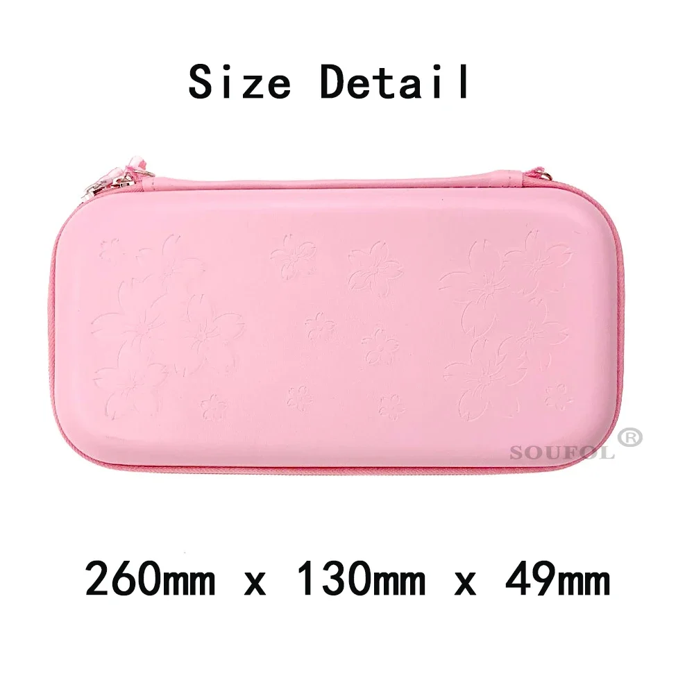 New For NS Pink Sakura Flower Portable Carry Bag For Switch OLED PU Waterproof Pouch Case Storage Cover Box for Nintend Switch