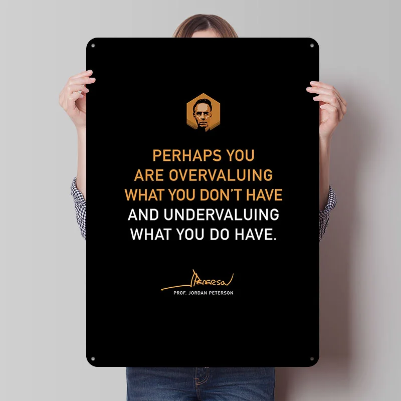 Prof Peterson Value Quote Tinplate Poster Custom Wall Art Vintage Metal Signs Retro Tin Plaque for Bedroom Decorations House