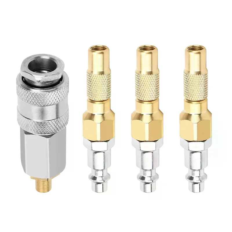 

3PCS Heavy-Duty CopperAir Nozzle With Quick Connector, Screw On Tire Inflator Chuck For Tire Inflator Gauge Compressor