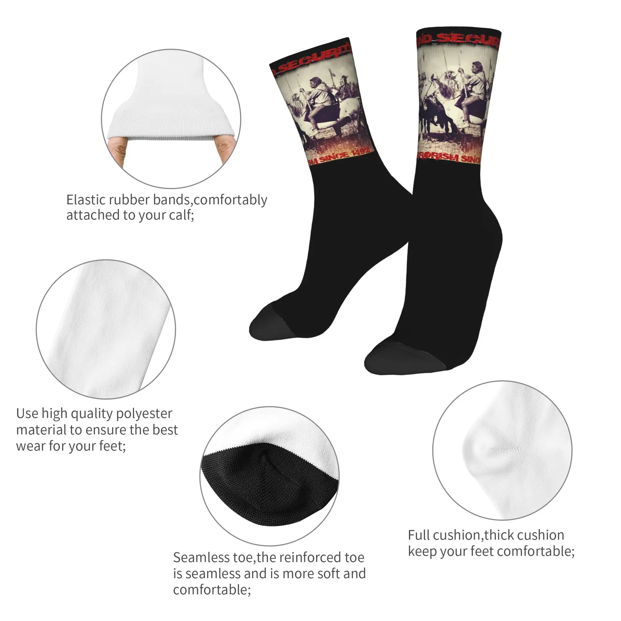 The Original Homeland Security Socks Men Women Polyester Fashion  Socks Novelty Spring Summer Autumn Winter Middle Tube Socks