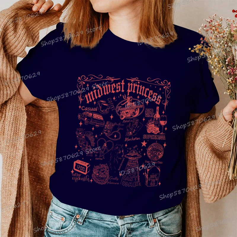 Chappell roan midwest princesa rosa pônei clube camisetas femininas tripulação pescoço camisa de manga curta hip hop cantor chappell roan topos