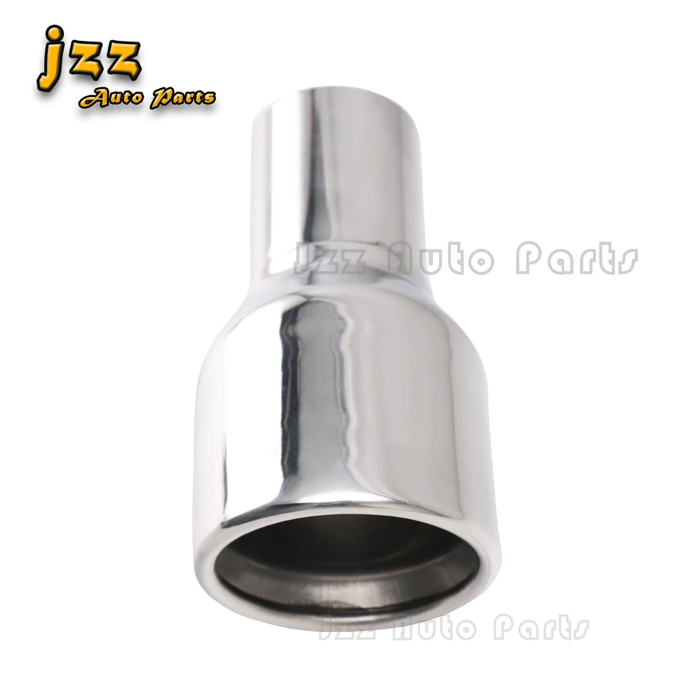 

Automotive Repair Muffler End Pipe Stainless Steel Throat 57mm Inlet 90mm rolled Outlet Universal Exhaust Tip for Car