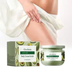 Body Exfoliating Scrub Cream Avocado Removing Stretch Marks Lifting Skin Hydrating Whitening Anti Cellulite Deep Cleansing Cream