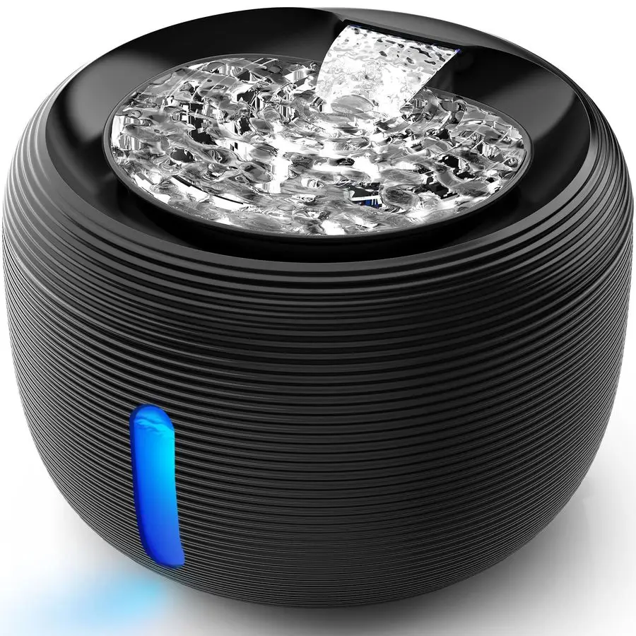 

3.5L 118 oz Cat Water Fountain, Large Capacity Quiet Pet Water Fountains for Cats Indoor Water Level LED Light MultiFiltration B