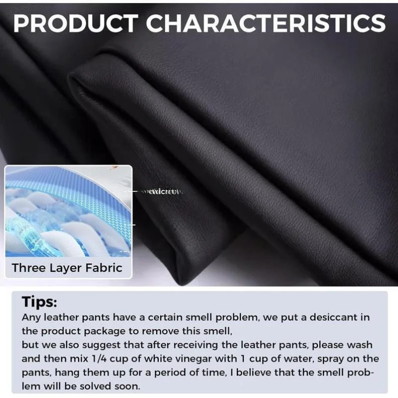 

High Waist Men's Casual Leather Pants Women's Anterior Trousers Straight Leg Korean Sle Neutral G Other Material