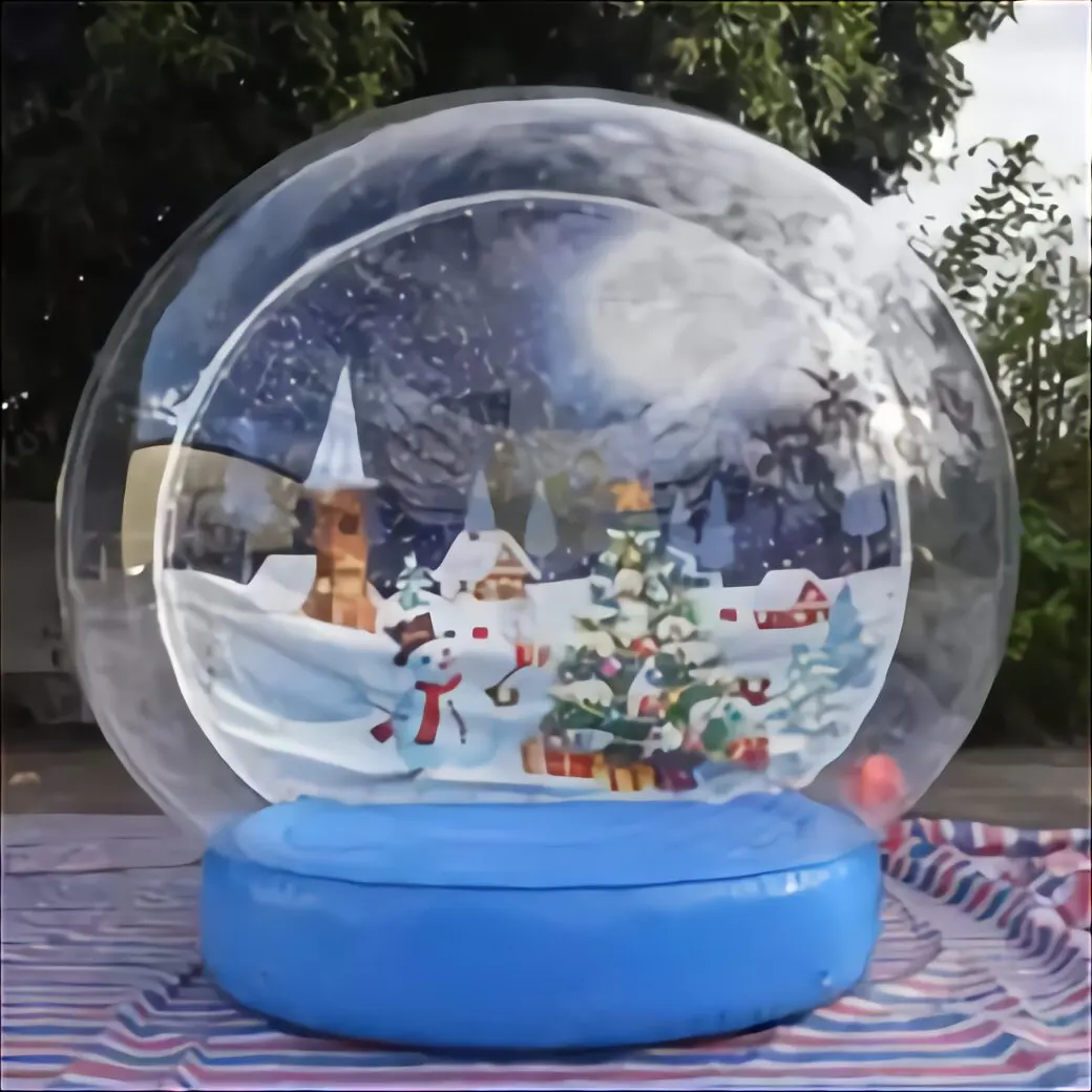 Aangepaste Achtergrond Opblaasbare Sneeuwbol Voor Kersttuin Clear Bubble Globe Fotocabine Voor Mensen In Te Voeren Foto